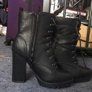 Heeled combat boots